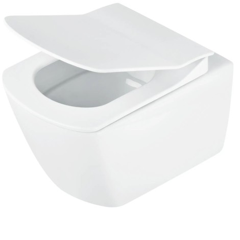 Deante Blur miska WC wisząca bezkołnierzowa z deską biała