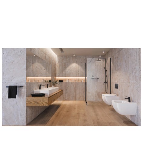 Deante miska wisząca bezkołnierzowa Anemon biała + deska