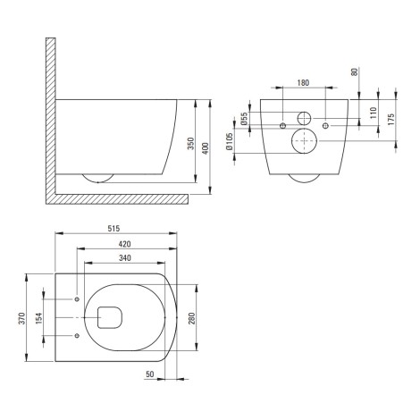 Deante Blur zestaw WC podtynkowy 6 w 1