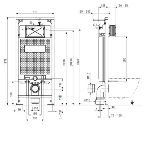 Deante miska wisząca Anemon biała+deska+stelaż+przycisk bianco