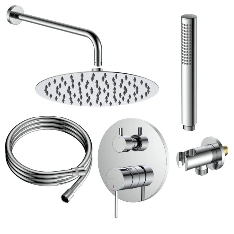 Avapax Ultimate deszczownia zestaw prysznicowy podtynkowy 2 funkcyjny, chrom
