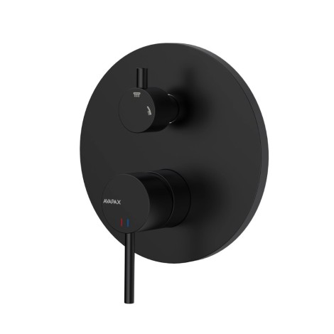 Avapax Ultimate deszczownia zestaw prysznicowy podtynkowy 2 funkcyjny, czarny