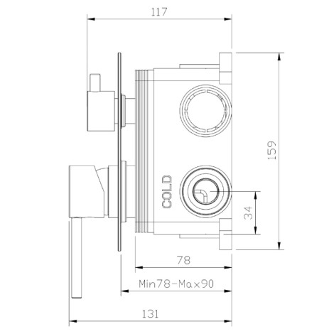 Avapax Ultimate deszczownia 2 funkcyjna z baterią prysznicową gun metal