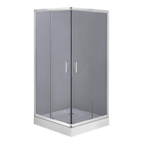 Deante Funkia kabina prysznicowa kwadratowa szkło grafitowe 80x80cm chrom