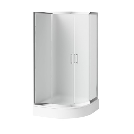 Deante Funkia kabina prysznicowa półokrągła szkło szronione 80x80x170cm chrom