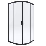 Deante Funkia kabina prysznicowa półokrągła szkło transparentne 90x90cm czarna