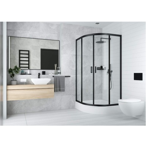 Deante Funkia kabina prysznicowa półokrągła czarna 90x90x185 cm 