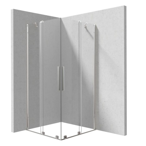 Deante Prizma kabina prysznicowa podwójna ścianka przesuwna walk-in kwadratowa 90x90cm chrom