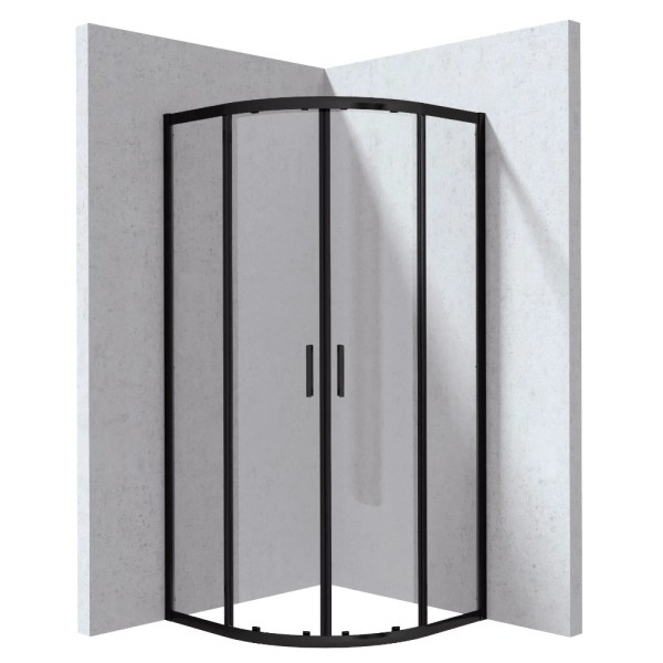 Deante Funkia Evo kabina prysznicowa półokrą czarny 80x80cm