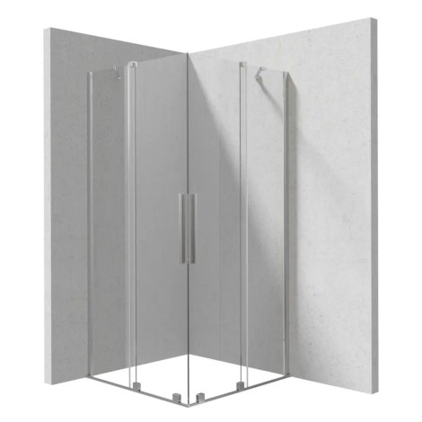 Deante Prizma kabina prysznicowa kwadratowa podwójna ścianka przesuwna walk-in 90x90cm stal szczotkowana