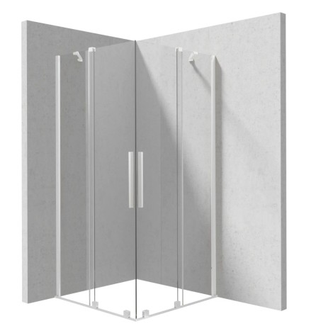 Deante Prizma kabina prysznicowa kwadratowa podwójna ścianka przesuwna walk-in 90x90cm biała