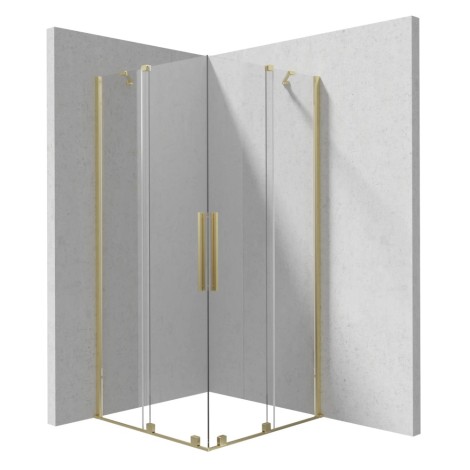 Deante Prizma kabina prysznicowa kwadratowa złoto szczotkowane 90x90x195 cm