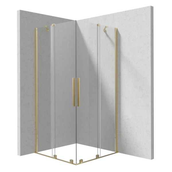 Deante Prizma kabina prysznicowa kwadratowa złoto szczotkowane 90x90x195 cm