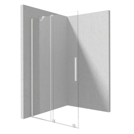 Deante Prizma ścianka prysznicowa przesuwna walk-in bianco 140 x 195 cm
