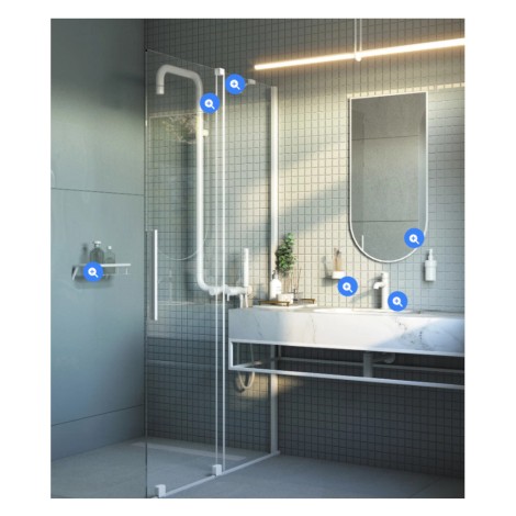 Deante Prizma ścianka prysznicowa przesuwna  walk-in bianco 100 x 195 cm