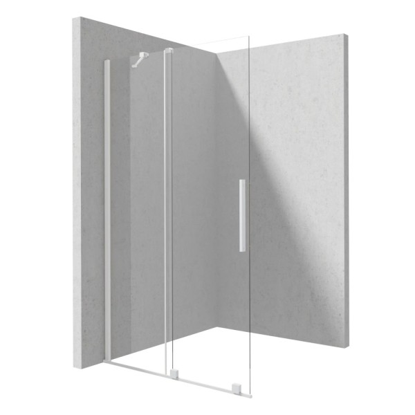 Deante Prizma ścianka prysznicowa walk-in przesuwna bianco 80 cm