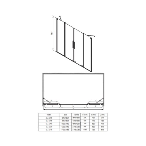 Deante Prizma ścianka prysznicowa walk-in przesuwna bianco 80 cm