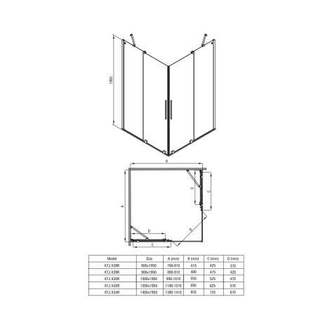 Deante Prizma ścianka prysznicowa walk-in przesuwna bianco 80 cm