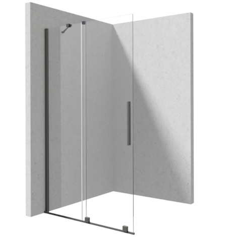 Deante Prizma ścianka prysznicowa walk-in 100 cm - przesuwna titanium