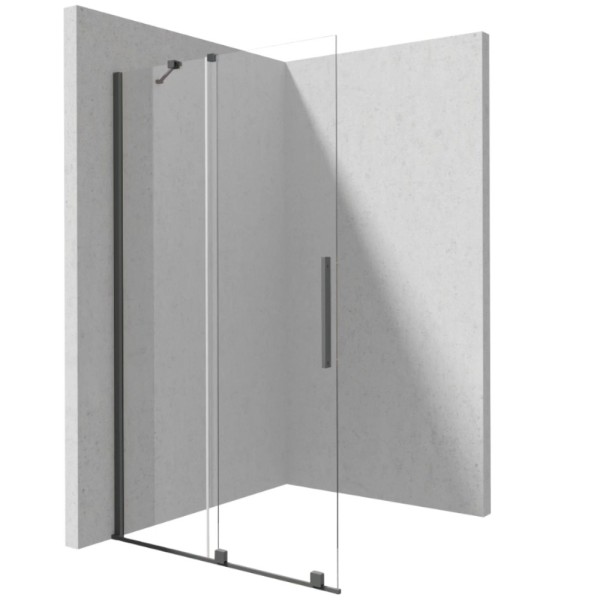 Deante Prizma ścianka prysznicowa walk-in 100 cm - przesuwna titanium