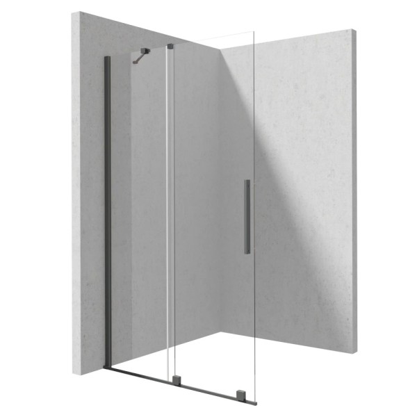 Deante Prizma  ścianka prysznicowa przesuwna walk-in titanium 120 x 195cm