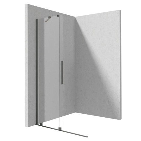 Deante Prizma  ścianka prysznicowa przesuwna walk-in titanium 120 x 195cm