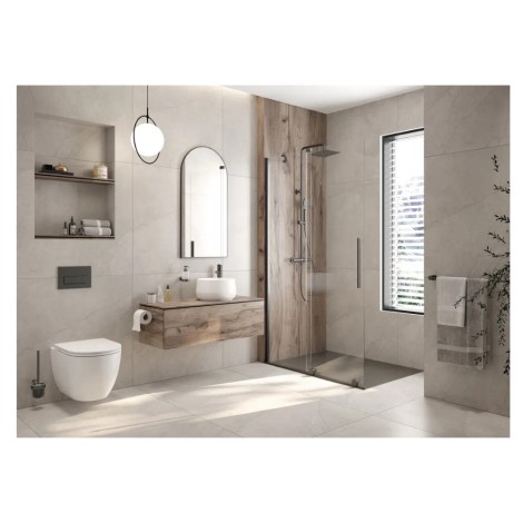 Deante Prizma  ścianka prysznicowa przesuwna walk-in titanium 120 x 195cm