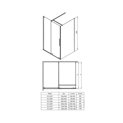 Deante Prizma ścianka prysznicowa walk-in przesuwna titanium 80 cm