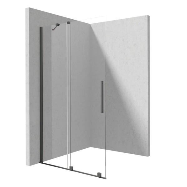 Deante Prizma ścianka prysznicowa przesuwna walk-in titanium 90 x 195 cm