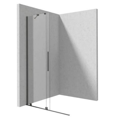 Deante Prizma ścianka prysznicowa przesuwna walk-in titanium 90 x 195 cm