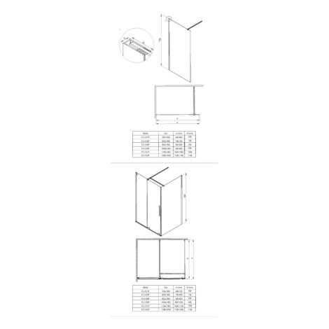 Deante Prizma ścianka prysznicowa walk-in titanium 80 x 195 cm