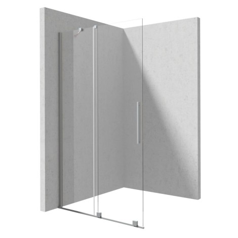 Deante Prizma ścianka prysznicowa walk-in przesuwna 140 cm stal szczotkowana