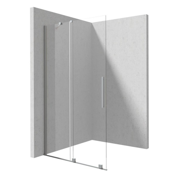 Deante Prizma ścianka prysznicowa walk-in przesuwna stal szczotkowana80 cm