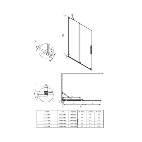 Deante Prizma ścianka prysznicowa walk-in przesuwna stal szczotkowana80 cm