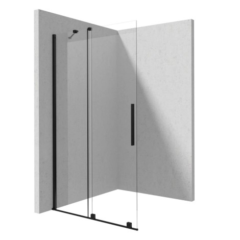 Deante Prizma ścianka prysznicowa walk-in przesuwna 140 cm czarna