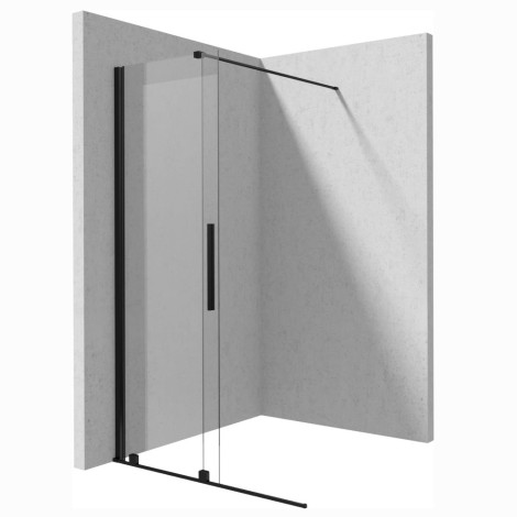 Deante Jasmin ścianka prysznicowa przesuwna walk-in czarna 120 x 195 cm.