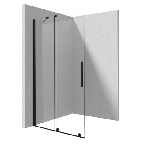 Deante Prizma ścianka prysznicowa walk-in przesuwna 80 cm czarna