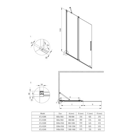 Deante Prizma ścianka prysznicowa walk-in 100 cm - przesuwna