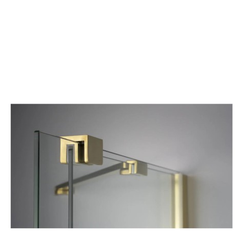 Deante Prizma ścianka prysznicowa przesuwna walk-in złoto szczotkowane 140 x 195 cm