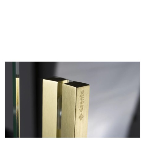 Deante Prizma ścianka prysznicowa przesuwna walk-in złoto szczotkowane 140 x 195 cm