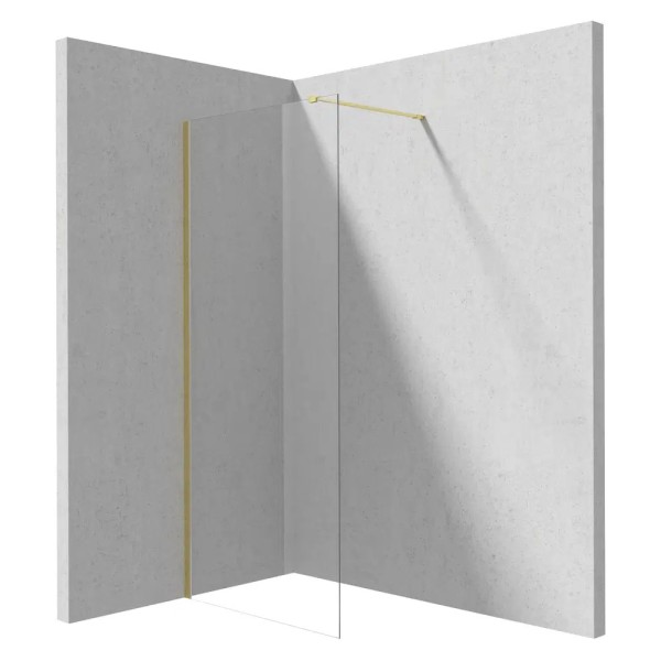 Deante Prizma ścianka prysznicowa walk-in złoto szczotkowane 90 x 195 cm