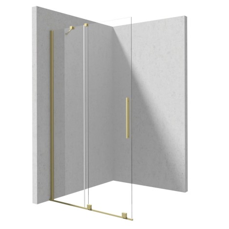 Deante Prizma ścianka prysznicowa walk-in przesuwna 90 cm złoto szczotkowane