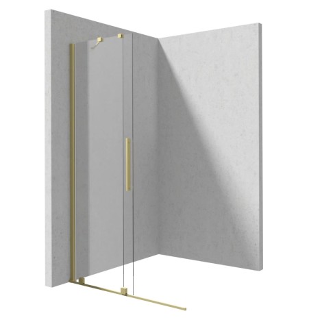 Deante Prizma ścianka prysznicowa przesuwna walk-in złoto szczotkowane 90 x 195 cm