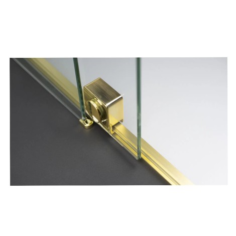 Deante Prizma ścianka prysznicowa przesuwna walk-in złoto szczotkowane 90 x 195 cm