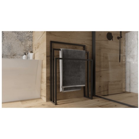 Lavita Seram stojak na ręcznik czarny 85x80