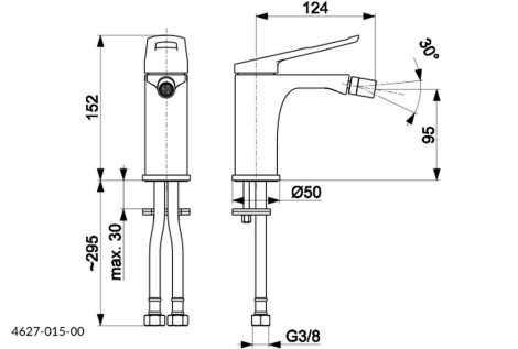 Kfa Amazonit bateria bidetowa z korkiem klik-klak chrom