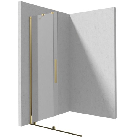 Deante Prizma ścianka prysznicowa przesuwna walk-in gold 120 x 195 cm
