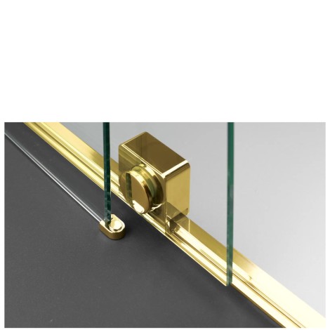 Deante Prizma ścianka prysznicowa przesuwna walk-in gold 140 x 195 cm