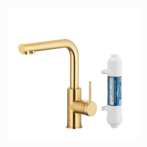 Kfa Duero Pure Basic bateria zlewozmywakowa stojąca ligt gold.