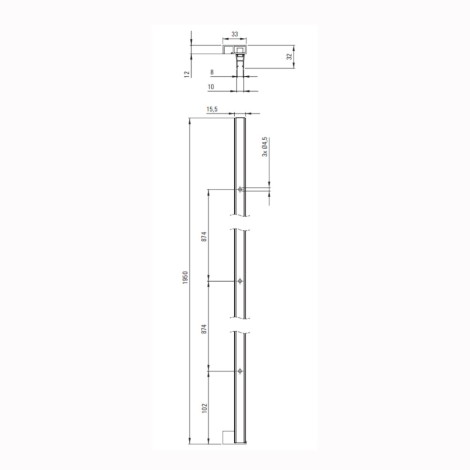 Deante Prizma profil do drzwi wnękowych czarny